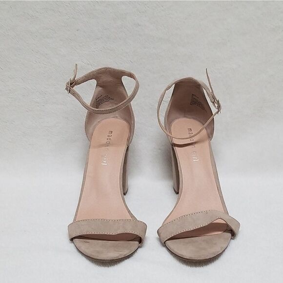 MADDEN Girl Beella Tan Suede Heeled Sandal Strappy - Picture 4 of 15